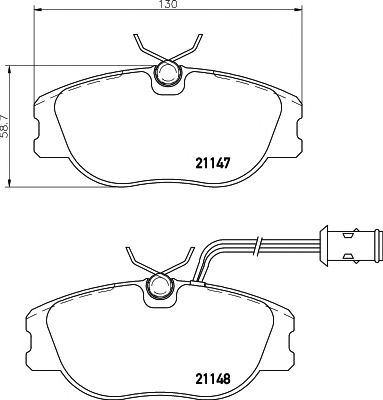 HELLA PAGID 8db355017781 -  Комплект тормозных колодок, дисковый тормоз